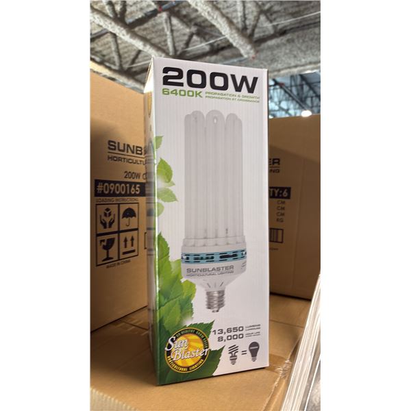 SUNBLASTER 200W 6400K 13,650 LUMENS 8000 HOUR LIFE PROPAGATION/GROW LIGHT - 6 PER BOX