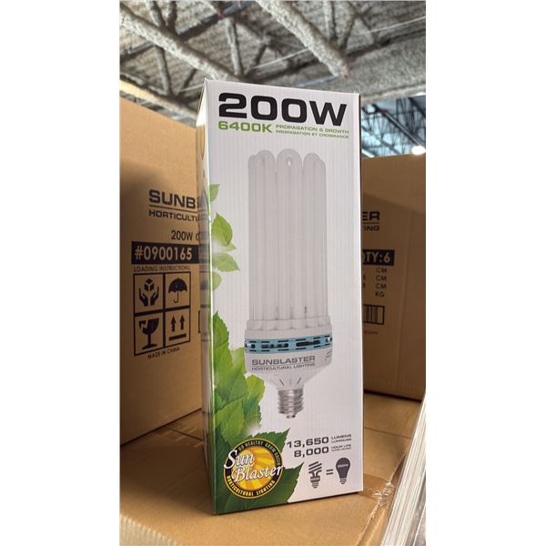 SUNBLASTER 200W 6400K 13,650 LUMENS 8000 HOUR LIFE PROPAGATION/GROW LIGHT - 6 PER BOX