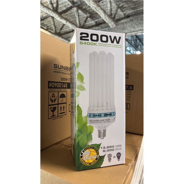 SUNBLASTER 200W 6400K 13,650 LUMENS 8000 HOUR LIFE PROPAGATION/GROW LIGHT - 6 PER BOX
