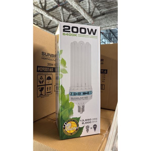 SUNBLASTER 200W 6400K 13,650 LUMENS 8000 HOUR LIFE PROPAGATION/GROW LIGHT - 6 PER BOX