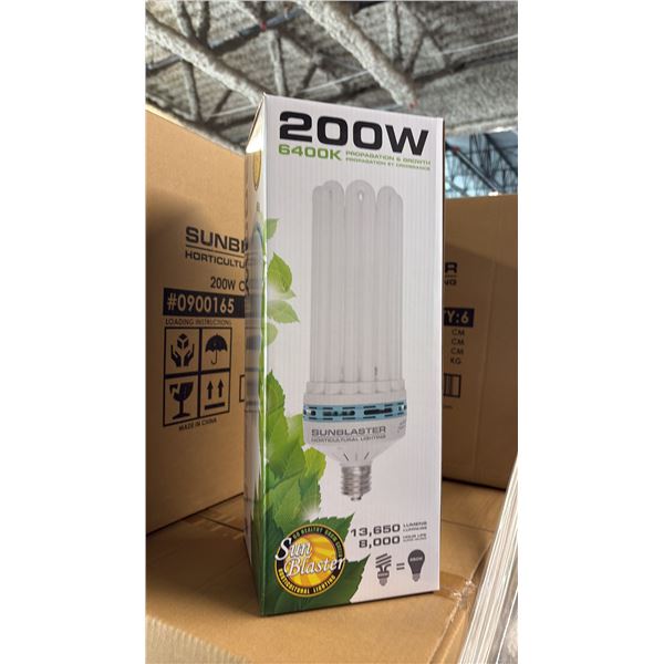 SUNBLASTER 200W 6400K 13,650 LUMENS 8000 HOUR LIFE PROPAGATION/GROW LIGHT - 6 PER BOX