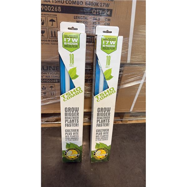 SUN BLASTER T5HO COMBO FULL STRENGTH HIGH OUTPUT 17W 6400K 18" GROW LIGHT -24 PER BOX