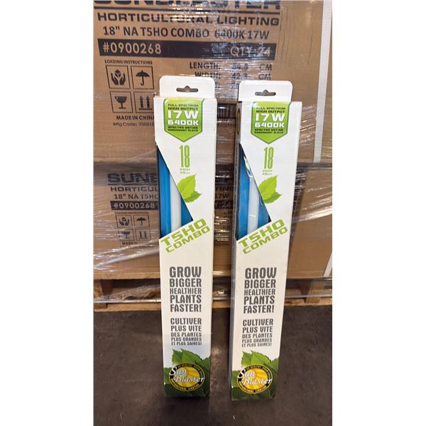SUN BLASTER T5HO COMBO FULL STRENGTH HIGH OUTPUT 17W 6400K 18" GROW LIGHT -24 PER BOX