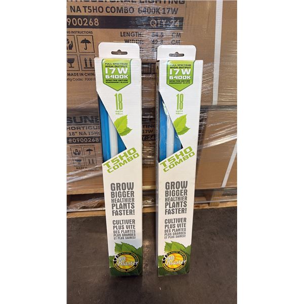SUN BLASTER T5HO COMBO FULL STRENGTH HIGH OUTPUT 17W 6400K 18" GROW LIGHT -24 PER BOX