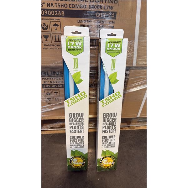 SUN BLASTER T5HO COMBO FULL STRENGTH HIGH OUTPUT 17W 6400K 18" GROW LIGHT -24 PER BOX