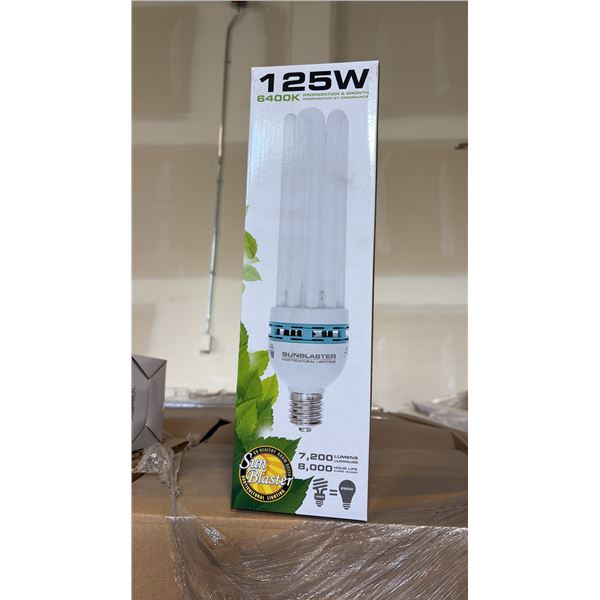 SUN BLASTER 125W, 6400K PROPAGATION & GROW LIGHT 7200 LUMENS, 80000 HOUR LIFE - 12 PER BOX