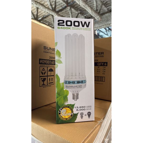 SUNBLASTER 200W 6400K 13,650 LUMENS 8000 HOUR LIFE PROPAGATION/GROW LIGHT - 6 PER BOX