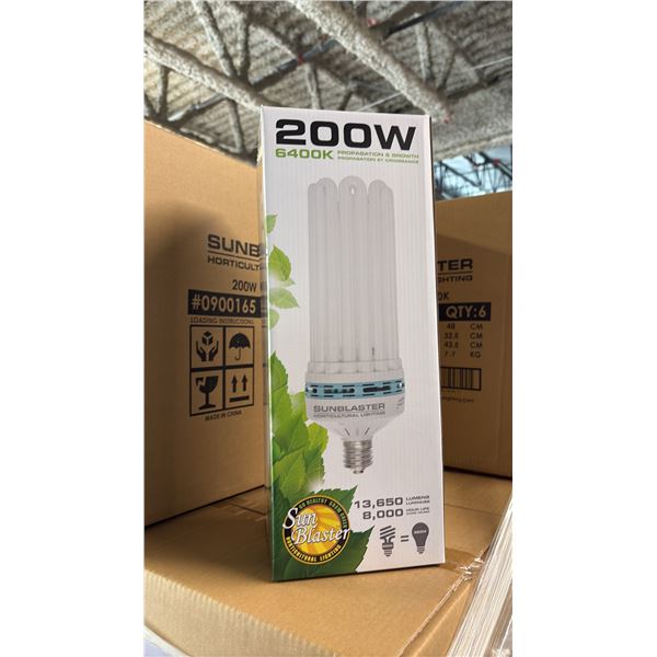 SUNBLASTER 200W 6400K 13,650 LUMENS 8000 HOUR LIFE PROPAGATION/GROW LIGHT - 6 PER BOX