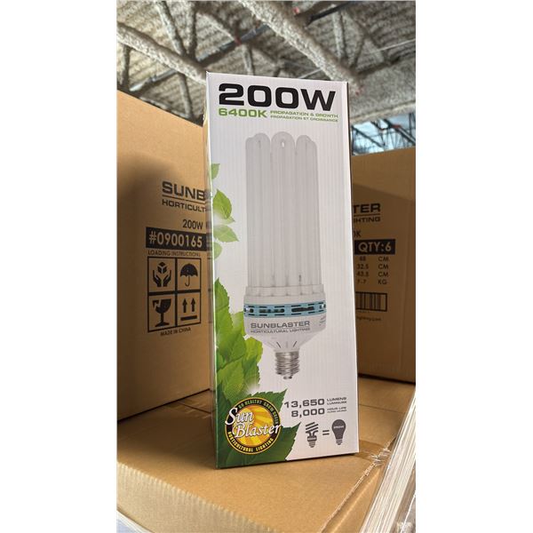 SUNBLASTER 200W 6400K 13,650 LUMENS 8000 HOUR LIFE PROPAGATION/GROW LIGHT - 6 PER BOX