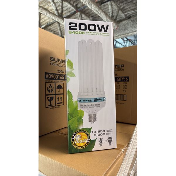 SUNBLASTER 200W 6400K 13,650 LUMENS 8000 HOUR LIFE PROPAGATION/GROW LIGHT - 6 PER BOX