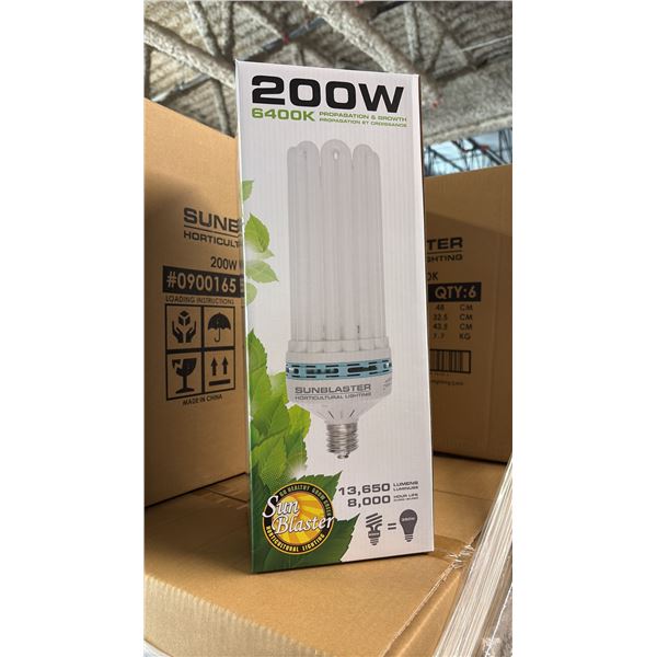 SUNBLASTER 200W 6400K 13,650 LUMENS 8000 HOUR LIFE PROPAGATION/GROW LIGHT - 6 PER BOX
