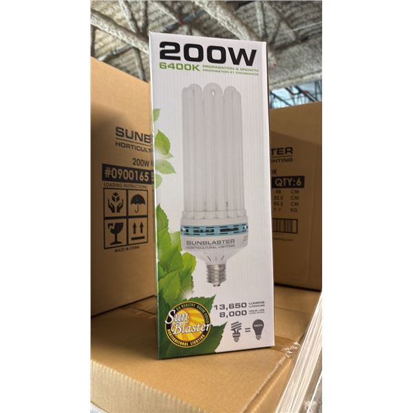 SUNBLASTER 200W 6400K 13,650 LUMENS 8000 HOUR LIFE PROPAGATION/GROW LIGHT - 6 PER BOX