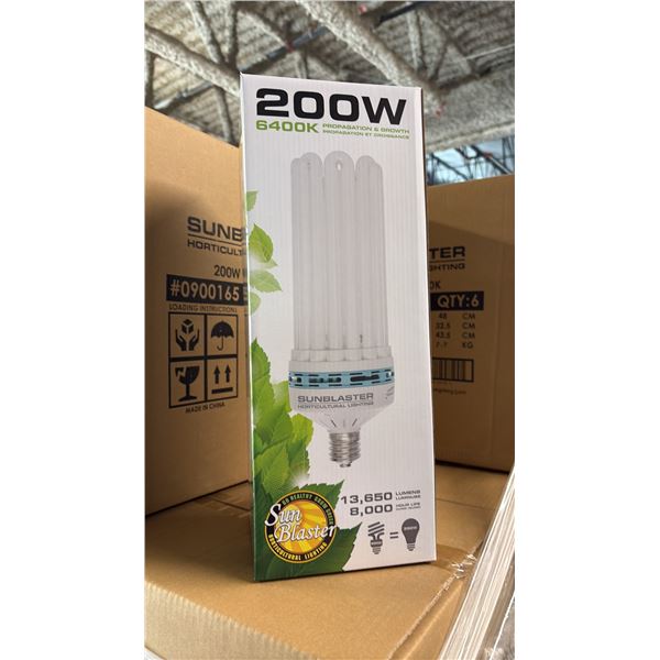 SUNBLASTER 200W 6400K 13,650 LUMENS 8000 HOUR LIFE PROPAGATION/GROW LIGHT - 6 PER BOX