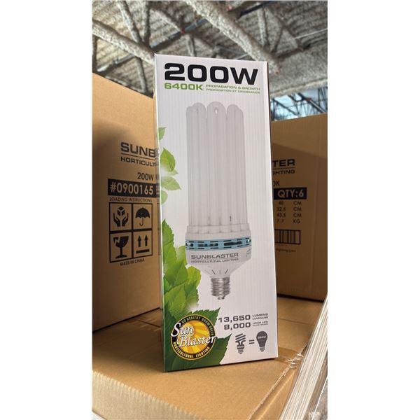 SUNBLASTER 200W 6400K 13,650 LUMENS 8000 HOUR LIFE PROPAGATION/GROW LIGHT - 6 PER BOX