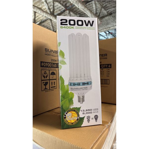 SUNBLASTER 200W 6400K 13,650 LUMENS 8000 HOUR LIFE PROPAGATION/GROW LIGHT - 6 PER BOX