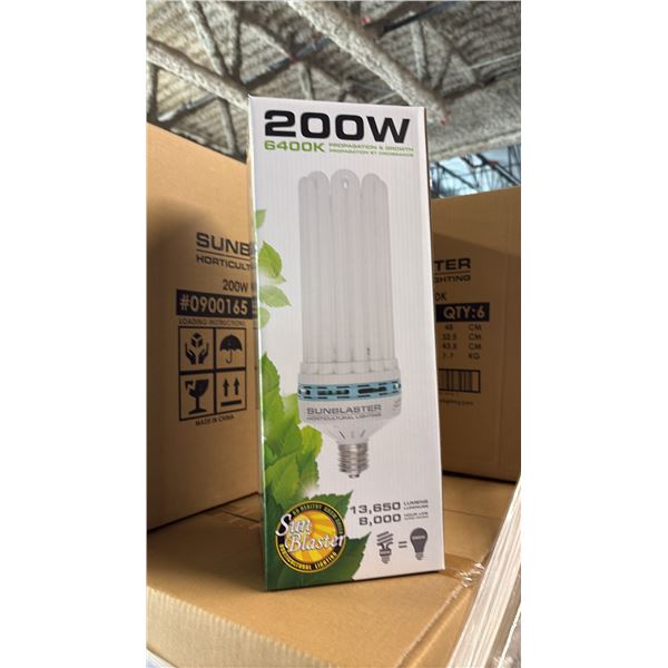SUNBLASTER 200W 6400K 13,650 LUMENS 8000 HOUR LIFE PROPAGATION/GROW LIGHT - 6 PER BOX