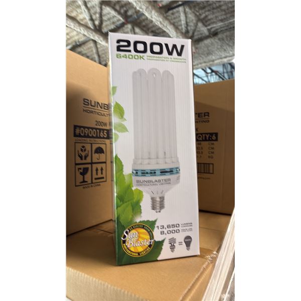 SUNBLASTER 200W 6400K 13,650 LUMENS 8000 HOUR LIFE PROPAGATION/GROW LIGHT - 6 PER BOX
