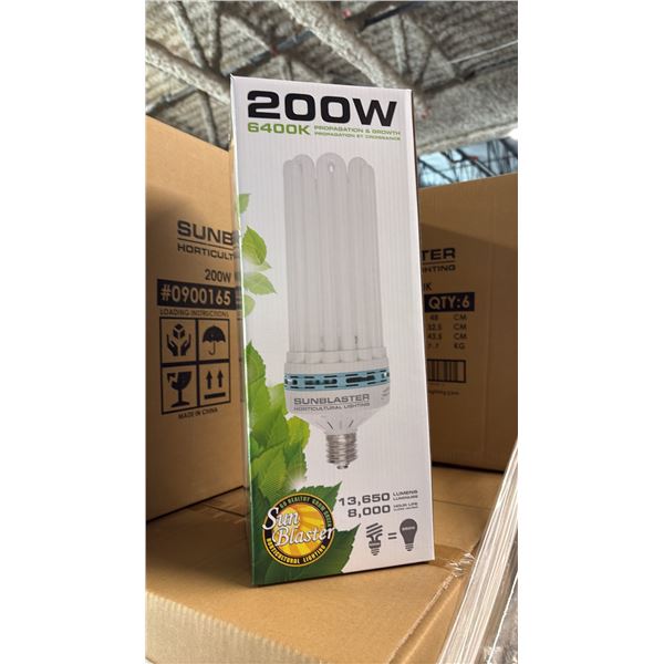 SUNBLASTER 200W 6400K 13,650 LUMENS 8000 HOUR LIFE PROPAGATION/GROW LIGHT - 6 PER BOX