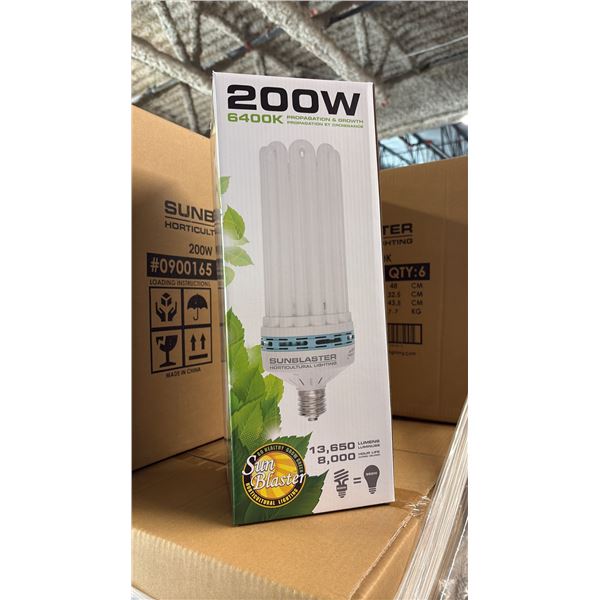SUNBLASTER 200W 6400K 13,650 LUMENS 8000 HOUR LIFE PROPAGATION/GROW LIGHT - 6 PER BOX