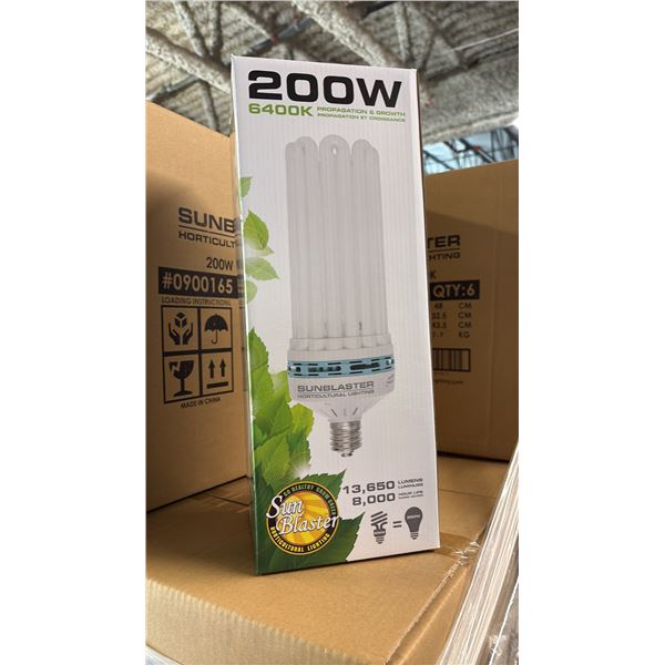 SUNBLASTER 200W 6400K 13,650 LUMENS 8000 HOUR LIFE PROPAGATION/GROW LIGHT - 6 PER BOX