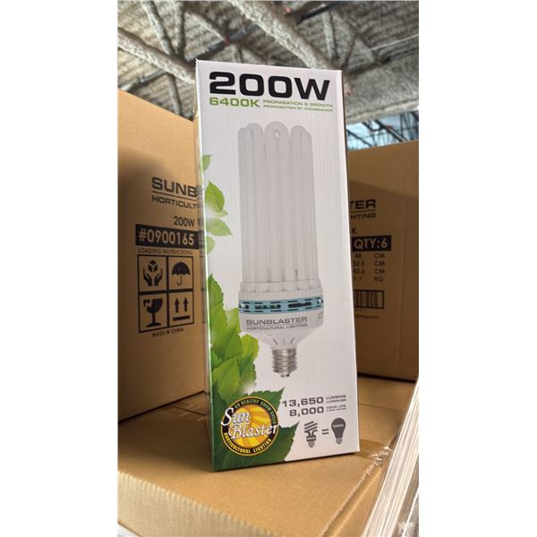 SUNBLASTER 200W 6400K 13,650 LUMENS 8000 HOUR LIFE PROPAGATION/GROW LIGHT - 6 PER BOX