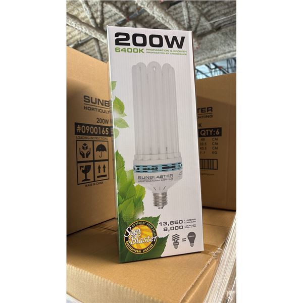 SUNBLASTER 200W 6400K 13,650 LUMENS 8000 HOUR LIFE PROPAGATION/GROW LIGHT - 6 PER BOX