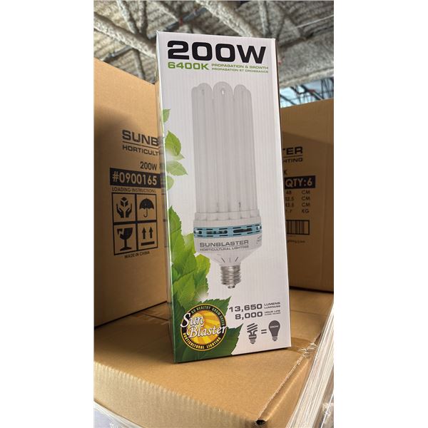 SUNBLASTER 200W 6400K 13,650 LUMENS 8000 HOUR LIFE PROPAGATION/GROW LIGHT - 6 PER BOX