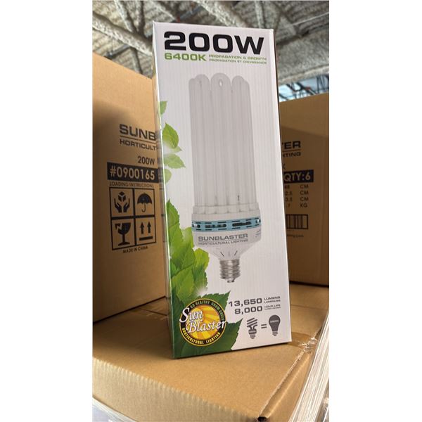 SUNBLASTER 200W 6400K 13,650 LUMENS 8000 HOUR LIFE PROPAGATION/GROW LIGHT - 6 PER BOX