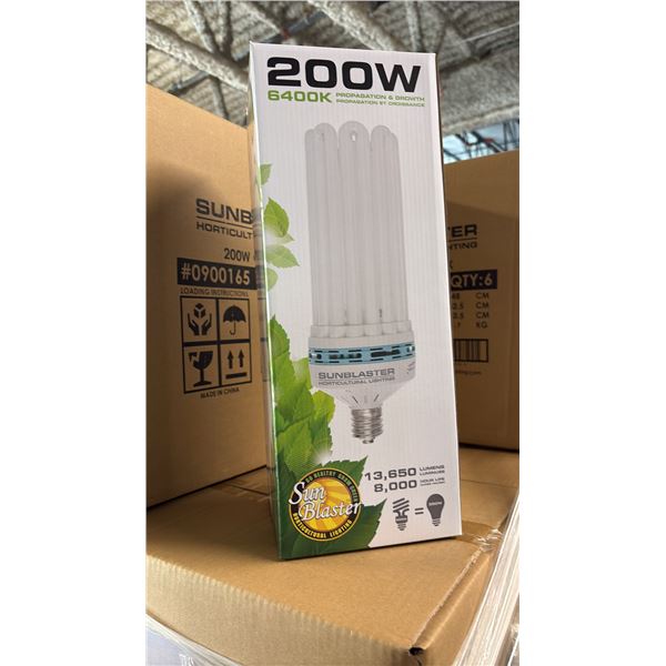 SUNBLASTER 200W 6400K 13,650 LUMENS 8000 HOUR LIFE PROPAGATION/GROW LIGHT - 6 PER BOX