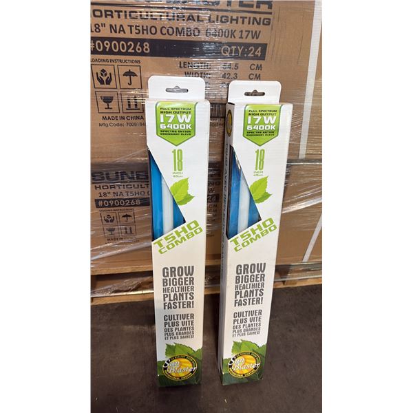 SUN BLASTER T5HO COMBO FULL STRENGTH HIGH OUTPUT 17W 6400K 18" GROW LIGHT -24 PER BOX