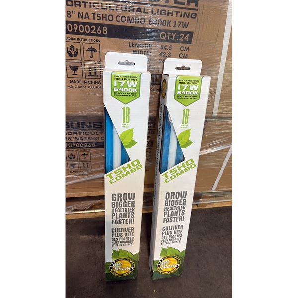 SUN BLASTER T5HO COMBO FULL STRENGTH HIGH OUTPUT 17W 6400K 18" GROW LIGHT -24 PER BOX