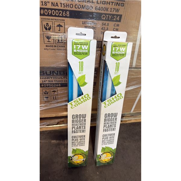 SUN BLASTER T5HO COMBO FULL STRENGTH HIGH OUTPUT 17W 6400K 18" GROW LIGHT -24 PER BOX