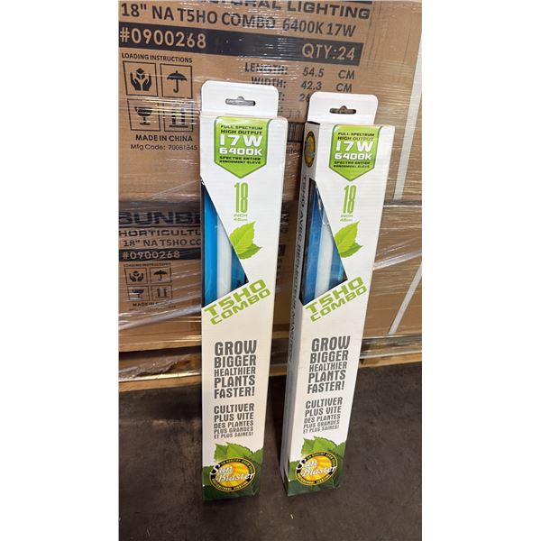 SUN BLASTER T5HO COMBO FULL STRENGTH HIGH OUTPUT 17W 6400K 18" GROW LIGHT -24 PER BOX