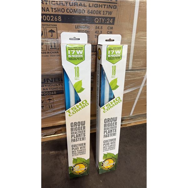 SUN BLASTER T5HO COMBO FULL STRENGTH HIGH OUTPUT 17W 6400K 18" GROW LIGHT -24 PER BOX