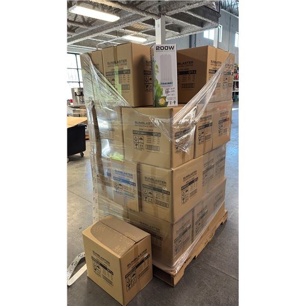 PALLET OF 28 BOXES OF 6  SUNBLASTER 200W 6400K 13,650 LUMENS 8000 HOUR LIFE PROPAGATION/GROW LIGHT