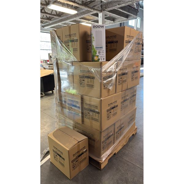 PALLET OF 28 BOXES OF 6 SUNBLASTER 200W 6400K 13,650 LUMENS 8000 HOUR LIFE PROPAGATION/GROW LIGHT