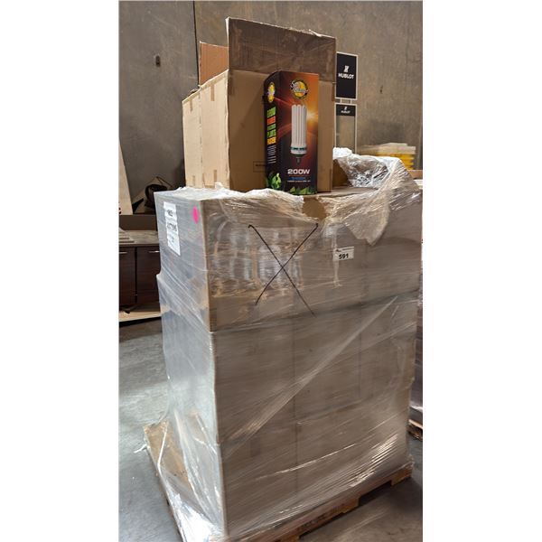 PALLET OF 19 BOXES OF 6 SUNBLASTER 200W SELF BALLASTED GROW LAMPS