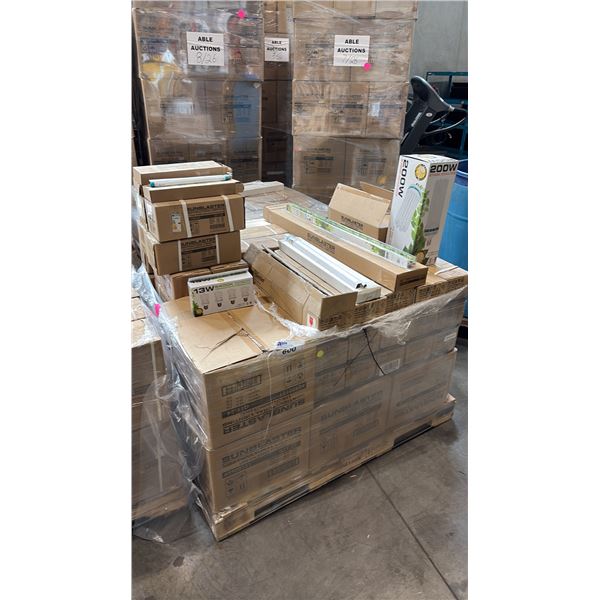 MIXED PALLET OF SUNBLASTER ASSORTED LAMPS AND GROW BULBS