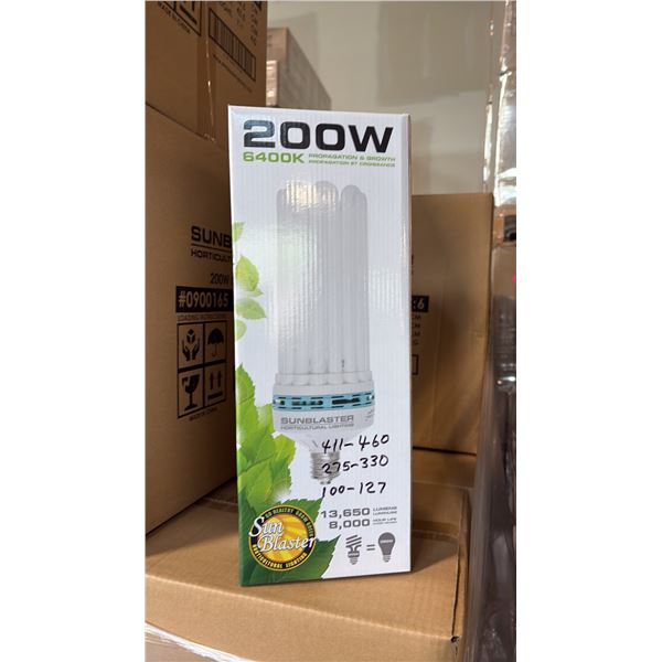 PALLET OF 28 BOXES OF 6  SUNBLASTER 200W 6400K 13,650 LUMENS 8000 HOUR LIFE PROPAGATION/GROW LIGHT