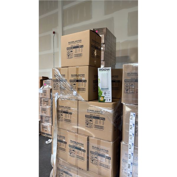 PALLET OF 20 BOXES OF 6 SUNBLASTER 200W 6400K 13,650 LUMENS 8000 HOUR LIFE PROPAGATION/GROW LIGHT