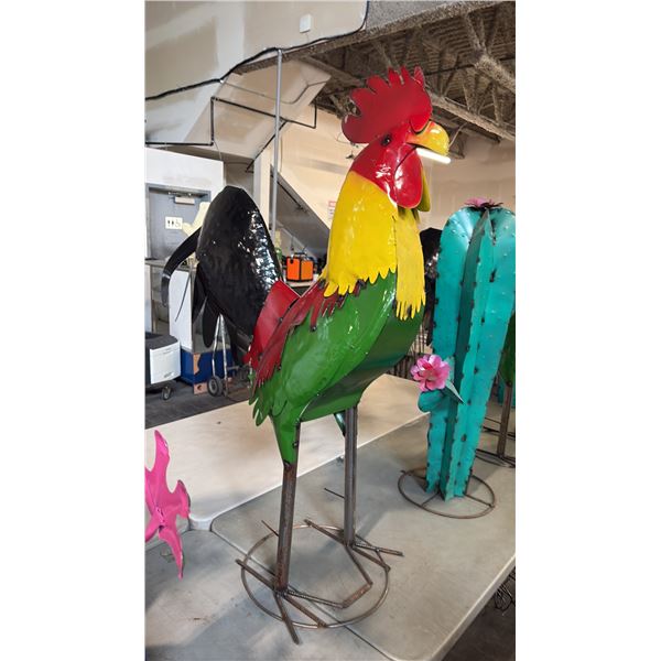 METAL ROOSTER YARD ART 40"H