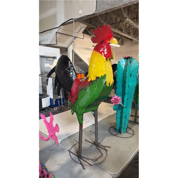 METAL ROOSTER YARD ART 40"H
