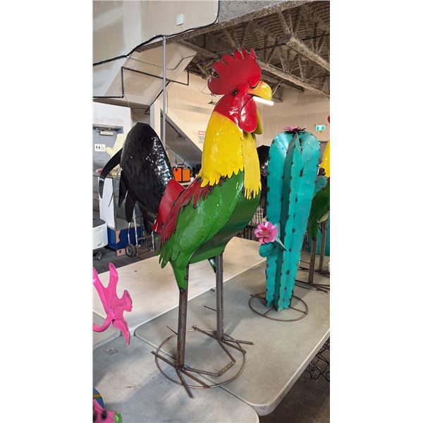 METAL ROOSTER YARD ART 40"H