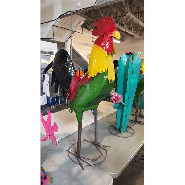 METAL ROOSTER YARD ART 40"H
