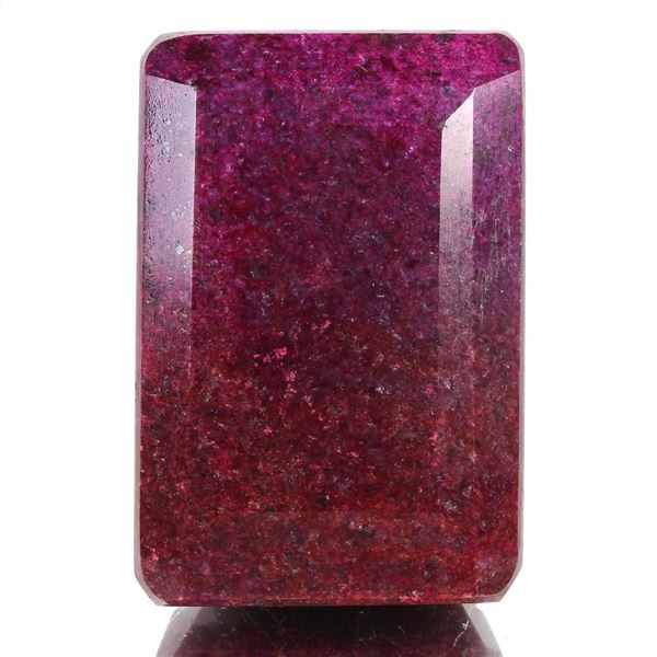Magnificent Certified Museum Size 1880 Ct Natural Emerald Cut Red Ruby Solitaire