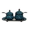 Image 1 : Antique Korean Silver & Guilloche Enamel Tea Set