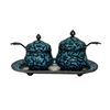 Image 2 : Antique Korean Silver & Guilloche Enamel Tea Set