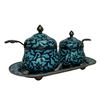 Image 4 : Antique Korean Silver & Guilloche Enamel Tea Set