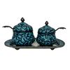 Image 5 : Antique Korean Silver & Guilloche Enamel Tea Set
