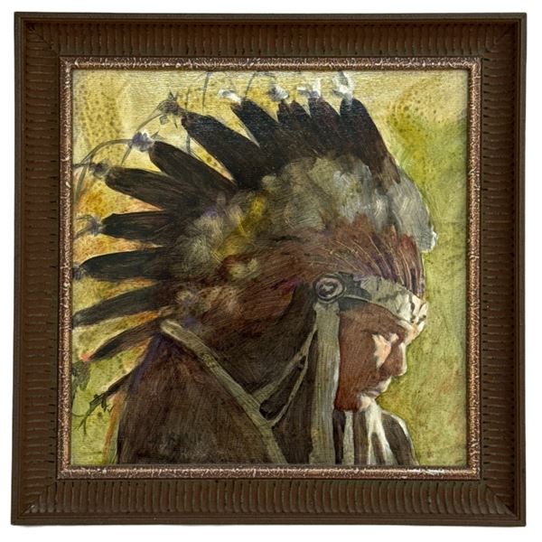 JE Knauf - Native American Oil Painting